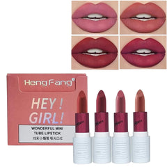 Heng Fang Hey Girl Wonderful Mini Tube Lipstick Set - 4 Pcs