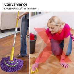 Self-Wringing Twist Mop with Extendable Stainless Steel Handle for Multi-Use Home Cleaning-Each