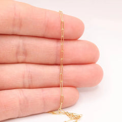 Gold Oval Paperclip Chain Spool Permanent Bracelet - 5m