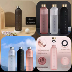 The Aura Frosted Motivational Water Bottle – Elegant Time-Marked Hydration Tracker
