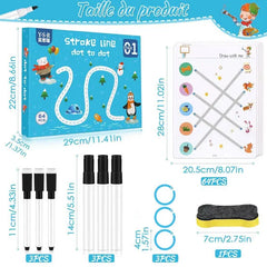 Kidmocy Stroke Line Dot to Dot Stage 01 Tracing Educational Kit -64 Pcs