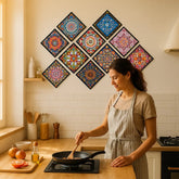 12-Pcs Traditional Mandala Tile Wall Stickers