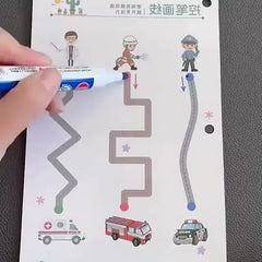 Kidmocy Stroke Line Dot to Dot Stage 01 Tracing Educational Kit -64 Pcs