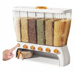 6 Compartment Countertop Cereal and Storage Dispenser - Each