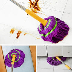 Self-Wringing Twist Mop with Extendable Stainless Steel Handle for Multi-Use Home Cleaning-Each