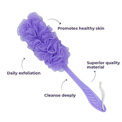 Gentle Back Scrubber Shower Pouf with Soft Mesh for Effective Cleaning and Massage