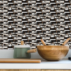 Self-Adhesive 3D Mosaic Tile Wall Stickers-24 pcs set