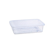 Clear Plastic Food Storage Box with Drain Tray & Lid