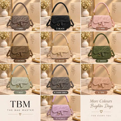 Marble Pattern Flap Crossbody Handbag