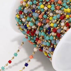 Stainless Steel Gold Beaded Chains Permanent Bracelet