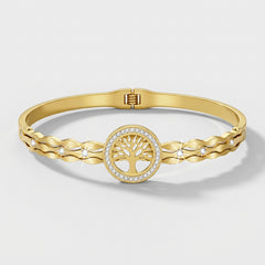 Gold Plated Tree of Life Crystal Bracelet