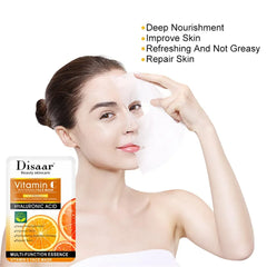 Disaar Vitamin C & Hyaluronic Acid Face Mask - Pack of 10