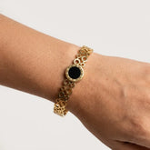 Gold Plated Black Bubble Bracelet