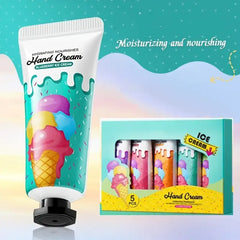 Sadoer 5Pcs Ice Cream Hydrating Fragrance Hand Cream