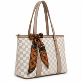 Designer Printed Tote Bag with Silk Scarf