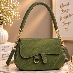 Marble Pattern Flap Crossbody Handbag