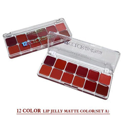 Love Queen Beauty 12 Colors Lip jelly Matte Lipstick Palette