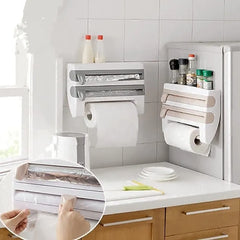 4 in 1 Wall-Mounted Foil, Cling Film & Paper Towel Holder