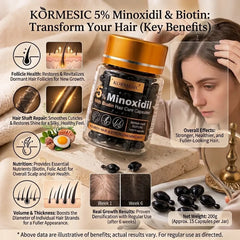Kormesic 5% Minoxidil & Biotin Hair Serum Capsules