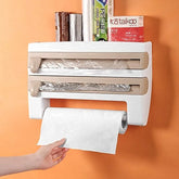 4 in 1 Wall-Mounted Foil, Cling Film & Paper Towel Holder