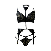 Lace Lingerie Set with Garters – Style 7090