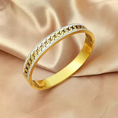 Gold Zipper Crystal Edge Bracelet