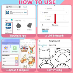 MINI PRINTER Adhesive Small Portable Bluetooth Printer
