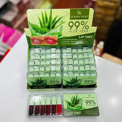 Qoiden Rose 99% Aloe Vera Lip Tint Mini Pack - 6Pcs