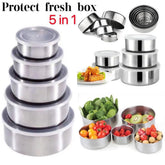Stainless Steel Mixing Bowls Set with Airtight Lids 5 Piece