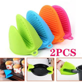 Silicone Pot Holder Pair Durable Pinch Mitts in Vibrant Color