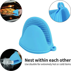 Silicone Pot Holder Pair Durable Pinch Mitts in Vibrant Color