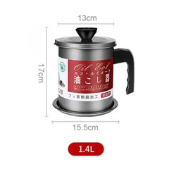 Stainless Steel Oil Filter Pot - 1.4L