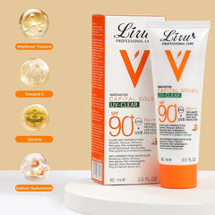 Liru Phataderum Sun Protection Cream SPF 90 Face Moisturizing Whitening Sunscreen - 80ml