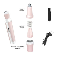 Kemei KM-3024 4-in-1 Rechargeable Hair Remover Shaver for Women