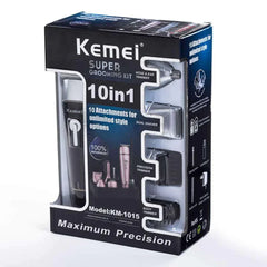 Kemei KM-1015 Super Rechargeable Grooming Kit 10-in-1