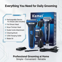 Kemei KM-6332 Electric Hair Clipper 3 in 1 Grooming Kit