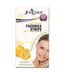 Justgold’s Face Wax Strips - Lemon Extracts (20 Strips)