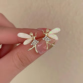 Fairy Elf Pixie Wing Rhinestone Stud Earrings - Each Pair