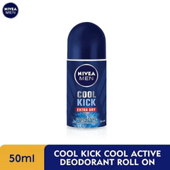Nivea Cool Kick Extra Dry Deodorant Roll-On For Men - 50ml