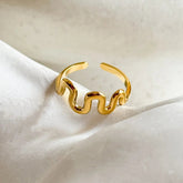 Stainless Steel Wavy Open Ring