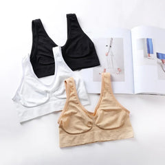 Sports Bra Stretchable Padded Seamless Bra with Removable Soft Cups
