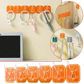Wall Mounted Punch Free Strong Self Adhesive Stylish 6 Hook