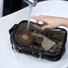 3 Pieces of Clear Makeup Bag, PVC Waterproof Cosmetic Bag Large Clear Travel Toi