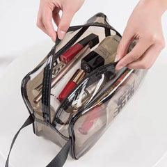 3 Pieces of Clear Makeup Bag, PVC Waterproof Cosmetic Bag Large Clear Travel Toi
