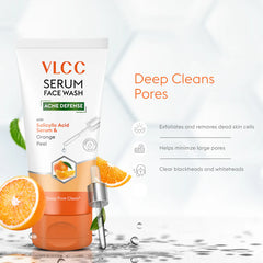 VLCC Acne Defense Serum Face Wash with Salicylic Acid Serum & Orange Peel - 150ml