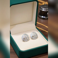Zircon Tops & Studs – Elegant Silver Zircon Earrings for Women
