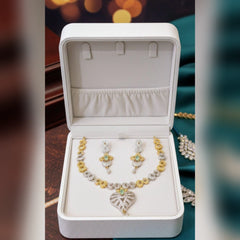 Premium Zircon Necklace Set – 2 Tone Color