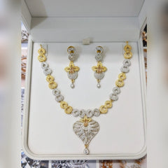 Premium Zircon Necklace Set – 2 Tone Color