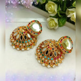 9 Ratan Multi Jhumki Earrings – Colorful Traditional Charm