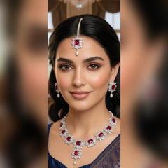 Zircon Necklace Set – Elegant Sparkling Finish